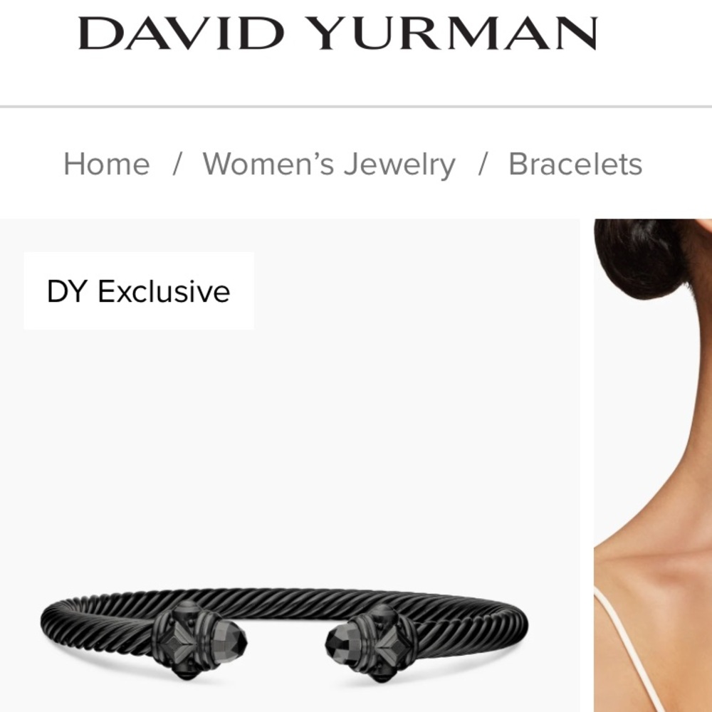 Authentic David Yurman Black Cable Bracelet